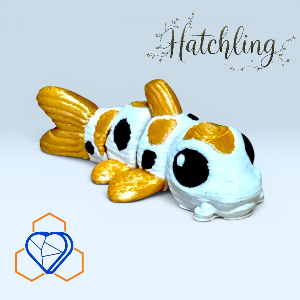🐟 Hatchling Koi Fish Mini Articulated Fidget Toy – Cute 3D Printed Pocket Fish, Desk Companion, Sensory Collectible, Aquarium Inspired Gift
