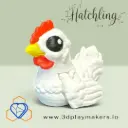 🐔 Charlie Chicken Hatchling Mini Articulated Fidget Toy – Cute 3D Printed Pocket Farm Chicken, Desk Companion, Sensory Collectible, Barnyard Gift