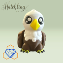 Cute Bald Eagle Hatchling Figurine Multicolor Chibi Bird Collectible Desk Decor