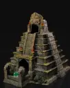 Ancient Aztec Pyramid Dice Tower — Tabletop RPG Gaming Accessory Gift for DnD Players | Hand-Painted Stone Finish | Mesoamerican Temple Design for Board Games & Wargaming